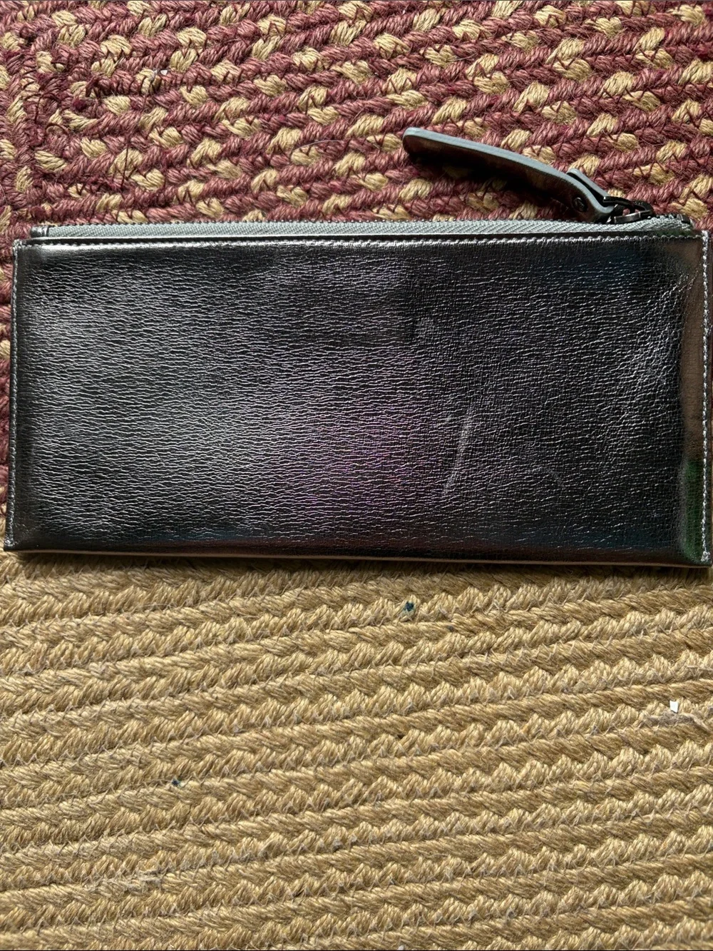 kate spade silver  Leather Zip Wristlet Wallet with Wrist Strap